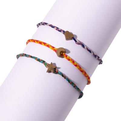 China 2021 CLASSICS New Fashion Hand - Woven Friendship Women String Wax Beach Jewelry Braid Bracelet for sale