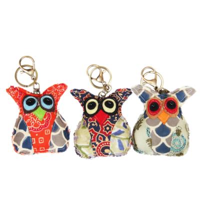 China 3D Cotton Owl Anmail Key Ring Bag Keychains Cute Colorful Hand Made Key Chains Charming Eco-friendly Material for sale