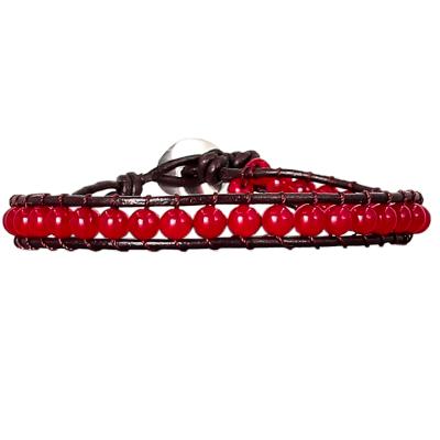 China Ethnic Bohemian Beads Red Stone Charms Bracelets For Women Tibet Bangles Ethnic Natural Stone Bracelets for sale