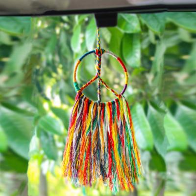 China Contemporary Design Bohemian Hand & Woven Mini Dream Catcher with Cotton Rope Decoration for Car Decor for sale