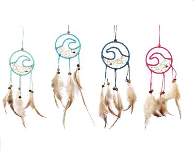 China Creative Gift Car Decor Dreamcatcher Feather Mini Wave Dream CatcherNaturil Cheap Wholesale From Europe for sale