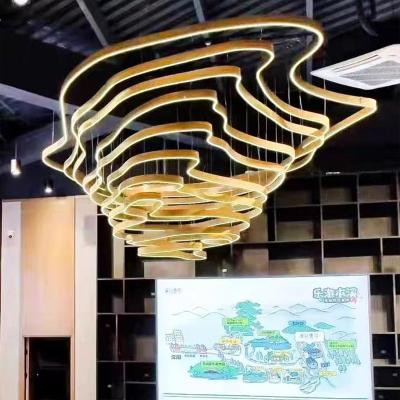 China Gold Hotel Lobby Banquet Large Modern Luxury Led Hall Chandeliers Modern Decorative Indoor Lamp for sale