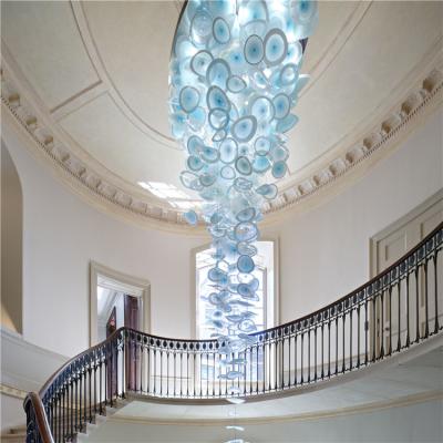 China Modern Creative Lobby Crystal Hotel Staircase Luxury Led Ceiling Chandelier Glass Lamp for sale