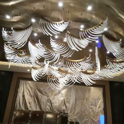 China Modern high quality luxury custom made acrylic led chandelier lamp of grand staircase villa showroom for sale