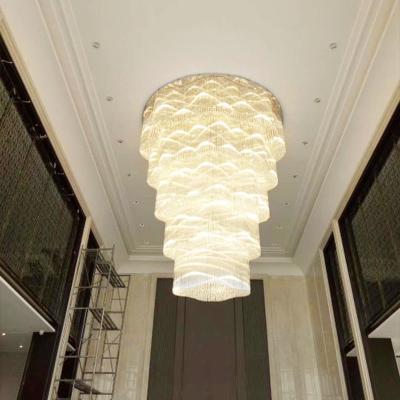 China Luxury Maid Product Modern Decoration Villa Large Commercial Hotel Crystal Led Ceiling Chandelier Lamp for sale