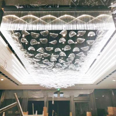 China Luxury Banquet Hall Villa Custom Project Huge Crystal Led Ceiling Chandelier Light from modern new product for sale