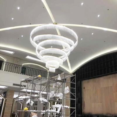 China Low Price Modern Villa Dining Hall Custom Project Luxury Stainless Crystal Led Ceiling Chandelier Steel Light for sale