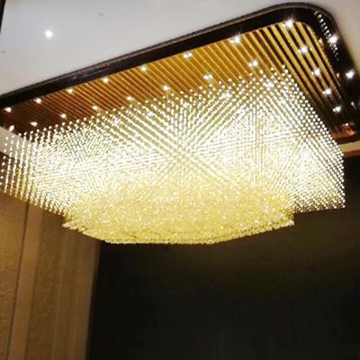 China New Pattern Modern Stainless Steel Crystal Gold Ceiling Led Chandelier of Banquet Hall Villa Restaurant Modern Luxury for sale