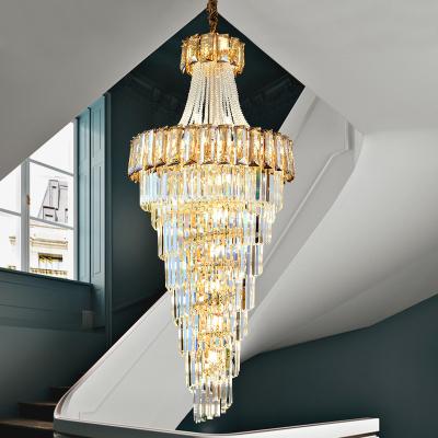 China Modern New Product Living Room Villa Hotel Luxury Decorative Staircase Led Chandelier Lamp for sale