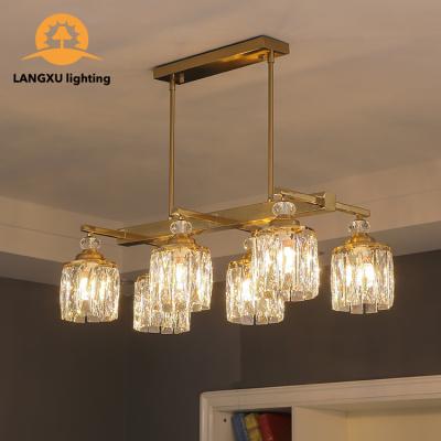 China Modern Warm White Gold Crystal Led Pendant Lamp Modern Luxury Decoration Living Room Hotel for sale