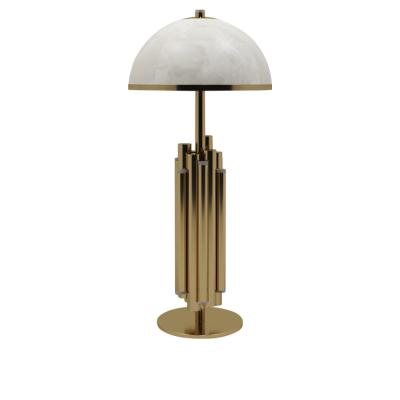 China Mushroom Style Table Light Modern Metal Bronze Decorative Living Room Luxury Indoor Glass Led Lamp for sale