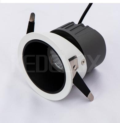 China Modern Dimmable Downlight Stage Hotel Mini Embedded Anti Glare Led Black White Spotlight for sale