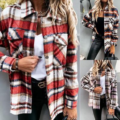 China QUICK DRY best selling new retro autumn and winter plaid long-sleeved shirt jacket border loose casual women for sale