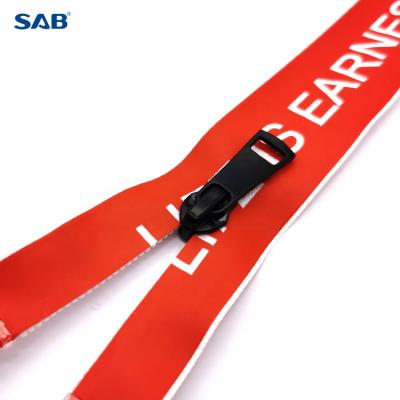 China SAB 3# 5# 8# Waterproof Custom Pattern Heat Transfer High Quality Nylon Waterproof Zipper for sale