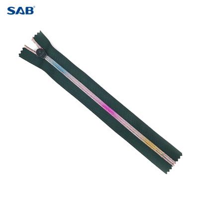 China End-End SAB Customized High Quality Fashion Color Plating Waterproof 5# 7# Zipper for sale