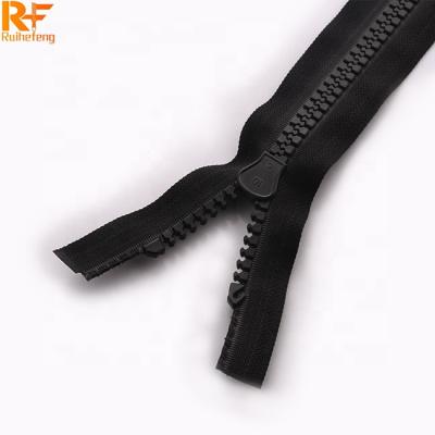 China Sales Promotion Eco Resin #10 Nickel Free Open Black Zipper Rolls Outdoor Tent Garment Plastic Resin Zipper for sale