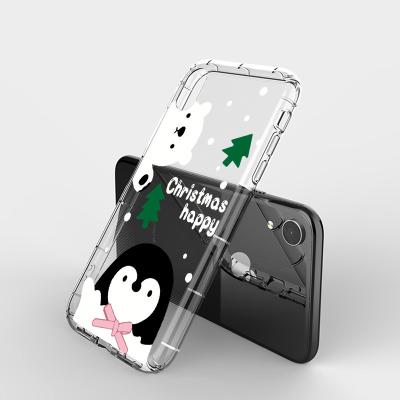 China Hot Selling UV Printing Shockproof Soft Phone Case Christmas Theme Tpu Anting Soft Phone Case For Iphone 11 12 Series for sale