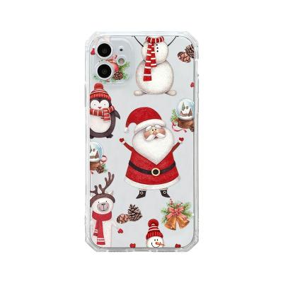 China Anti-fall Amazon Sales Christmas Theme Tpu Painted Soft Phone Case For Iphone 12 13 for sale