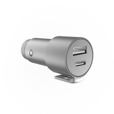 China Quick Backup Escape +Phone Charging 2020 New Arrivals In 30W Stainless Steel 2 Port USB C Charger Quick Port QC 3.0 Car Charger for sale