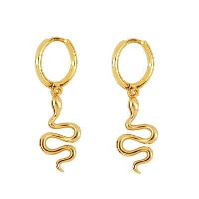 China TRY TRY Minimalist Custom Ins Women Fashion Jewelry 14K Gold Snake Circle Hoop Earrings For Woman for sale