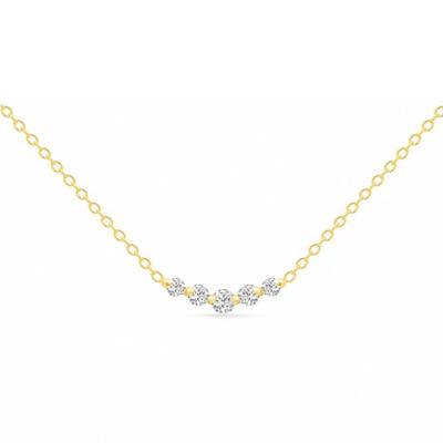 China Newest Vintage TORY 14K Solid Gold Zircon Necklace Fashion Wholesale Custom Jewelry 2022 Design Necklace for sale