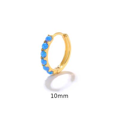 China TRENDY 2022 Best New Selling Jewelry 18K Gold Plated 925 Silver Opel Zircon Huggie Earrings For Women for sale