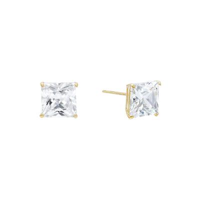 China Vintage QLEESI 2022 Women Charming Korean Elegant Square Gold Jewelry Stud Earrings S925 Sterling Silver 18K for sale