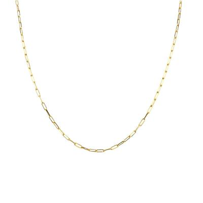 China Vintage QLEESI 2022 18K Gold Plated Simple Adjustable 925 Sterling Silver Paperclip Chain Necklace For Woman for sale