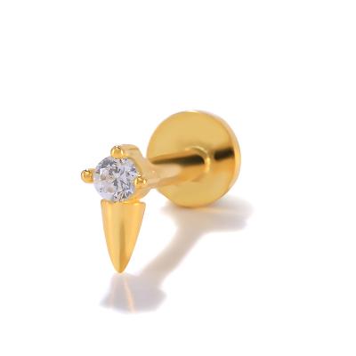 China QLEESI 2022 Vintage Fashion Small Wholesale Fashion Stud Earrings 925 Sterling Silver 18K Gold Rivet Stud Earrings for sale