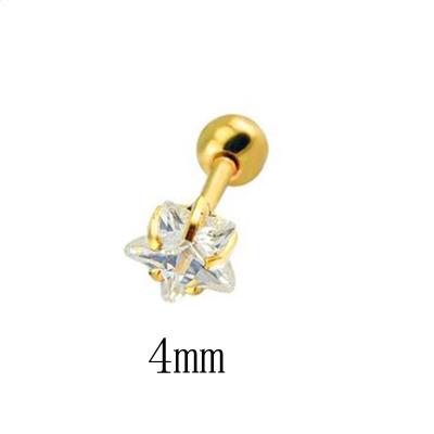 China QLEESI TRENDY Minimalist Flower Earring Stud Ear Piercing 925 Sterling Silver 18K Gold Cartilage Earrings For Woman for sale