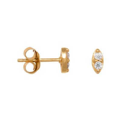 China TRENDY TRENDY High Quality 18K Gold Plated 925 Sterling Silver Mini Small Zircon Stud Earrings For Woman for sale