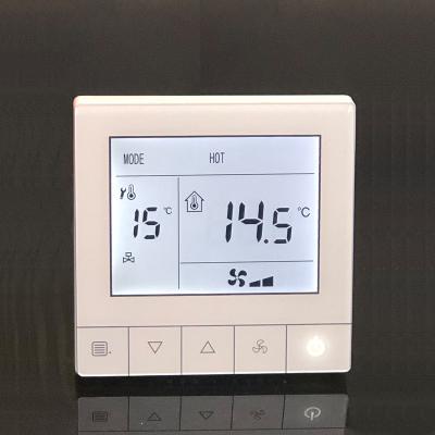 China White PC ABS IP20 2 Pipe Color 220VAC Touch Screen Digital Thermostat For Air Conditioning System for sale