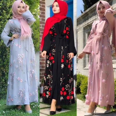 China 2021 Daily Wear Hot Selling Women's Fashion Trend Stylish Printed Muslim Dress Islamic Clothing for sale