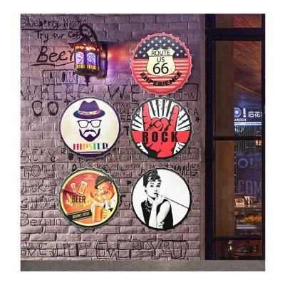 China Design Customized Decoration Wall Hanging Metal Beer Caps Retro for sale