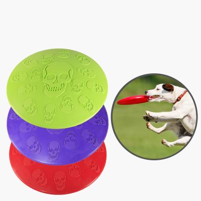 China Interactive Flying Saucer Viable Soft Rubber Dog Cat Toy Dog Game Flying Discs Chew Resistant Puppy Training for sale