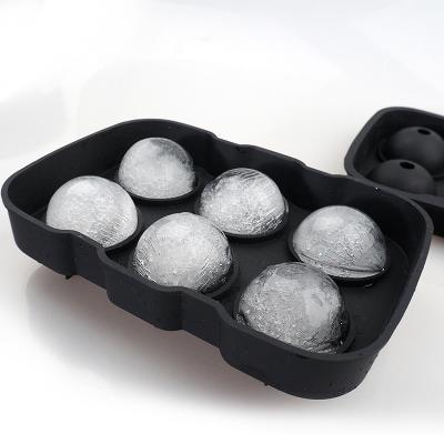 China Ice Maker Customized Round Shaped Ice Ball Maker Accessories Large Ice Cube Tray 6 Holes Ice Cube for sale