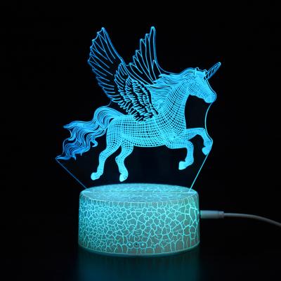 China Modern ARTEMO LED Lamp Slit Base 3D Illusion Night Light 7 Colors Touch Switch Replacement Base for sale