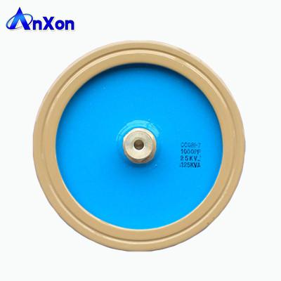 China AnXon CCG81 25KV 1500PF 125KVA Power Disc Ceramic Capacitor for Antenna Communication for sale