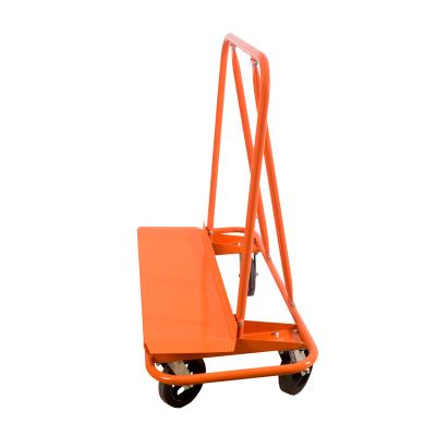 China Four Wheels Hand Cart Easy Moving Steel Platform Trolley For Warehouse Stainless Industrial Green Color for sale