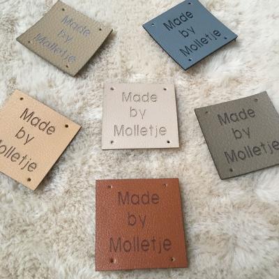 China Hot-selling Products Washable PU Leather Labels Handmade Tags Sewing Crochet Garment Labels Diy Accessories for sale