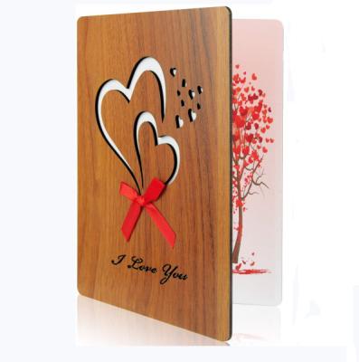 China Europe valentines day natural wooden handmade greeting card for sale