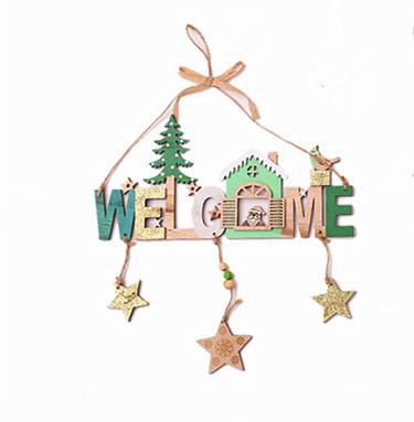 China Wooden Christamas Home Decor Christmas Wind Chime String Listing Home To House Shop Home Creative Indication Listing Christmas Decorations for sale