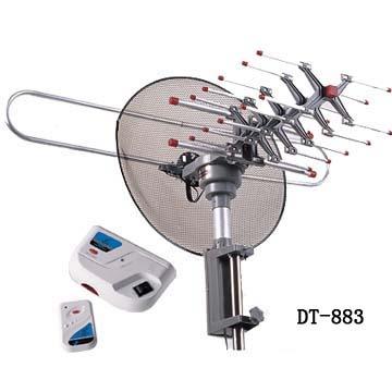 China PP/ABS Material VHF UHF HDTV TV Antenna 360 Remote Control Amplified Outdoor Rotation for sale