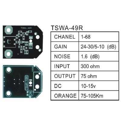 China High Gain Low Noise Amplified PCB For TV Antenna TSWA-49R for sale