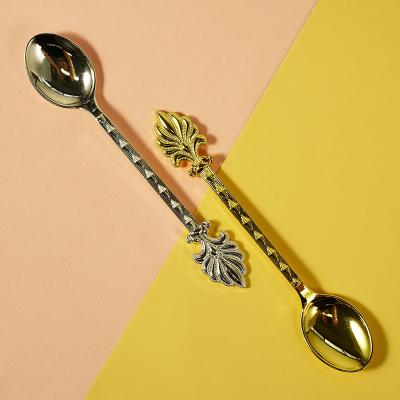 China 2022 disposable new design custom made Europe and the USA new fashion dessert 304 stainless steel teaspoon spoon set for sale