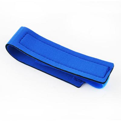 China Blue Adjustable Neoprene Nylon Hook Loop Straps With Metal Ring For Running for sale