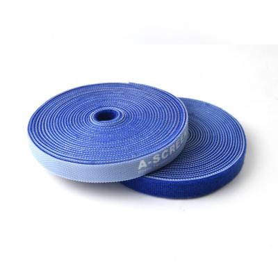 China High Sticky Blue Double Sided Hook And Loop Tape , Die Cut Back To Back Tape for sale