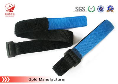 China Custom Adjustable Elastic Hook And Loop Strap with plastic buckle for sale