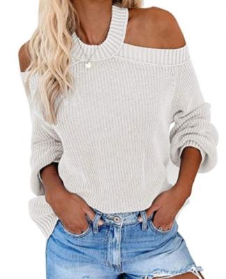 China Hot Selling Soft / Breathable Sustainable Women Knitting Casual Sweater Solid Color Knitted Tops Round Neck Long Sleeve Clothe for sale