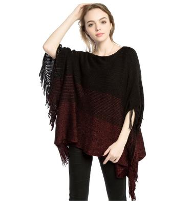 China Soft Hot Selling Women's Wool Thick Warm Knitted Sweater Women Round Neck Sweater Poncho for sale